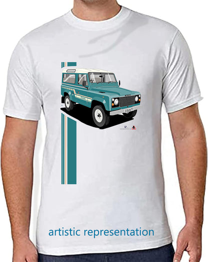 Land Rover County 90 in Turquoise T Shirt