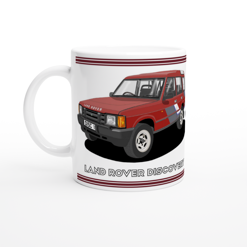 Land Rover Discovery Mk1 in Red Art Mug