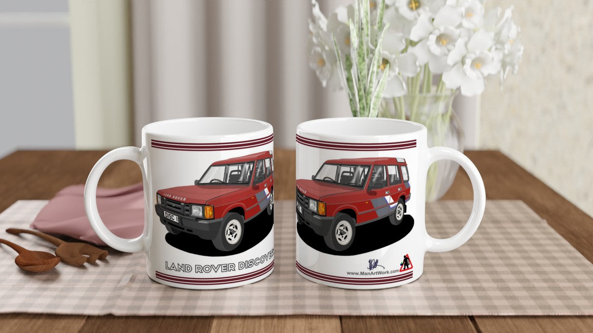 Land Rover Discovery Mk1 in Red Art Mug