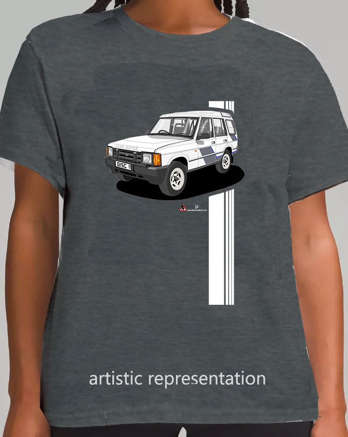 Land Rover Discovery Mk1 in White Art T Shirt