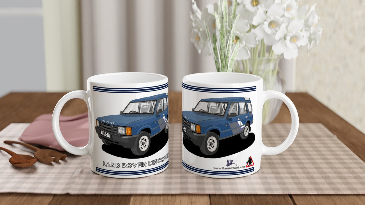 Land Rover Discovery Mk1 in Blue Art Mug