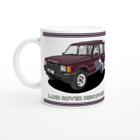 Land Rover Discovery Mk1 in Burgundy Art Mug