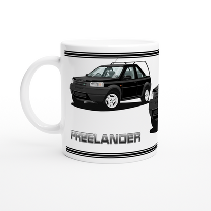 Land Rover Freelander Mk1 3 Door in Black Art Mug