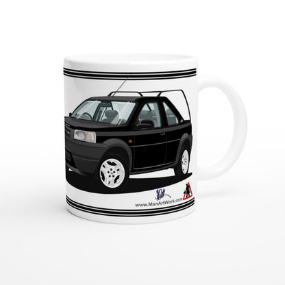 Land Rover Freelander Mk1 3 Door in Black Art Mug