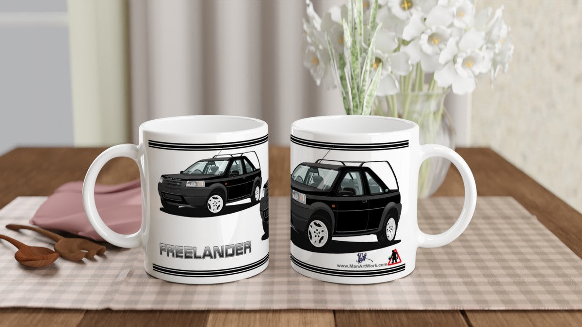 Land Rover Freelander Mk1 3 Door in Black Art Mug