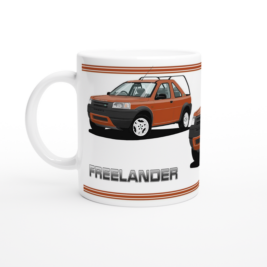 Land Rover Freelander Mk1 3 Door in Orange Art Mug