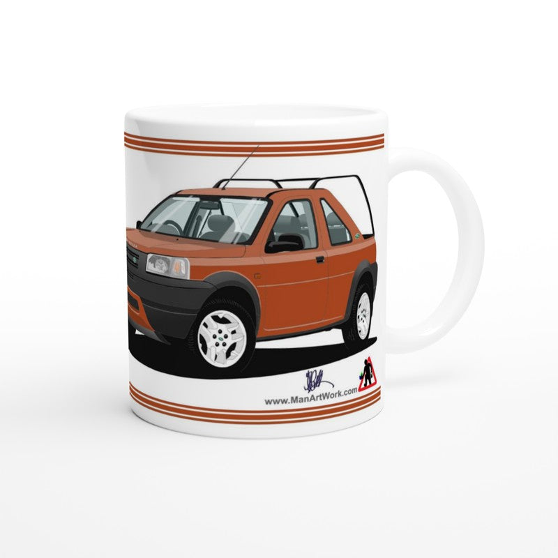 Land Rover Freelander Mk1 3 Door in Orange Art Mug