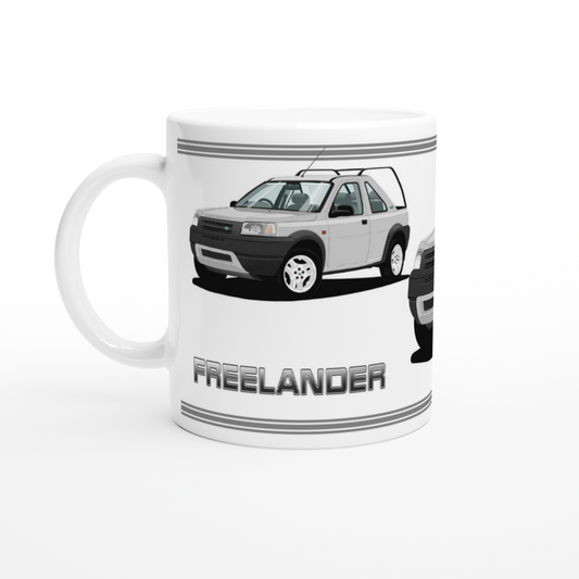 Land Rover Freelander Mk1 3 Door in Silver Art Mug