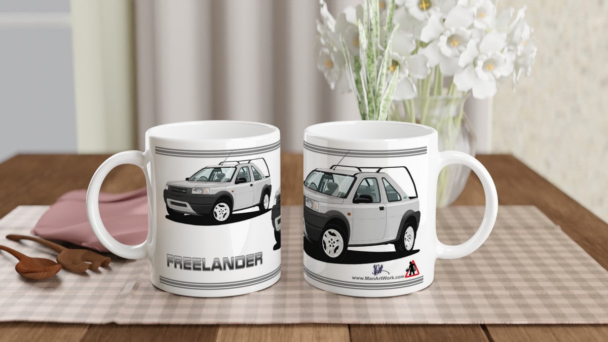 Land Rover Freelander Mk1 3 Door in Silver Art Mug