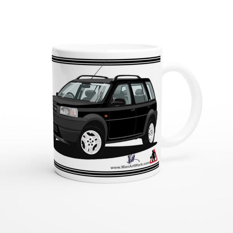 Land Rover Freelander Mk1 5 Door in Black Art Mug