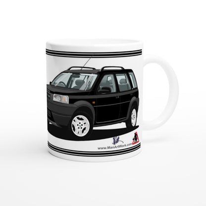Land Rover Freelander Mk1 5 Door in Black Art Mug