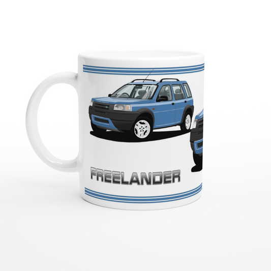 Land Rover Freelander Mk1 5 Door in Blue Art Mug