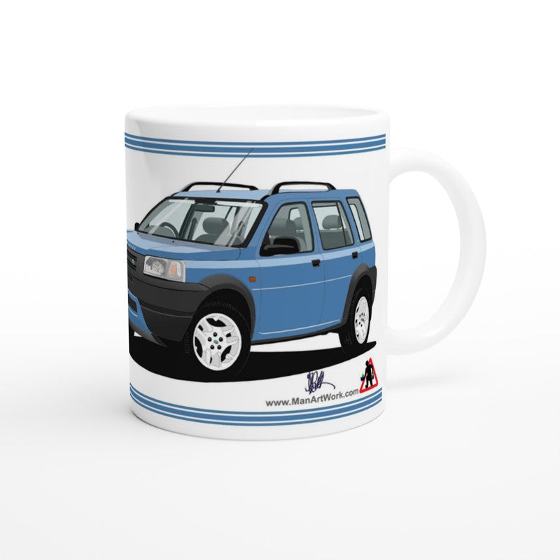 Land Rover Freelander Mk1 5 Door in Blue Art Mug