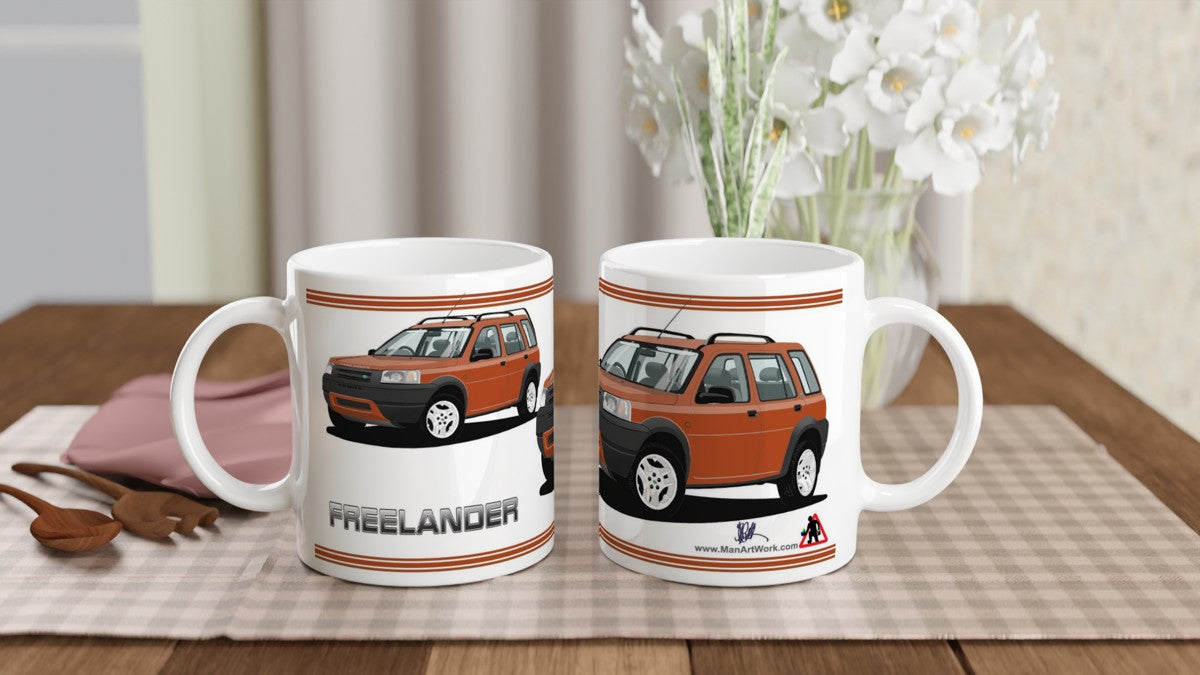 Land Rover Freelander Mk1 5 Door in Orange Art Mug