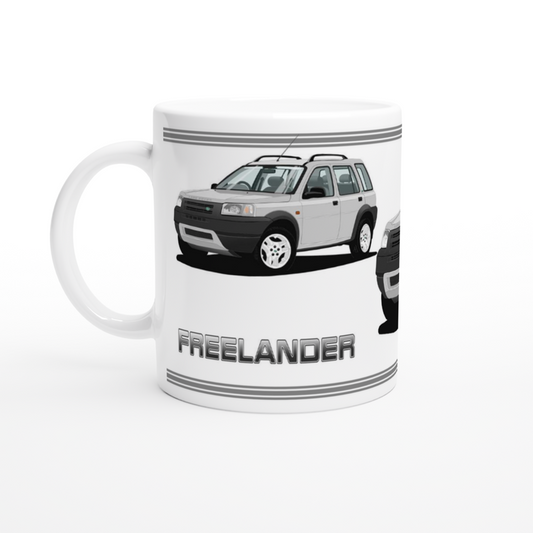 Land Rover Freelander Mk1 5 Door in Silver Art Mug
