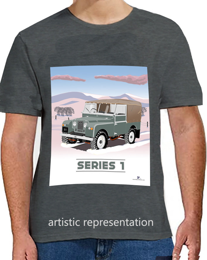 Land Rover Series 1 in Gray Green (Snow)  Art T Shirt