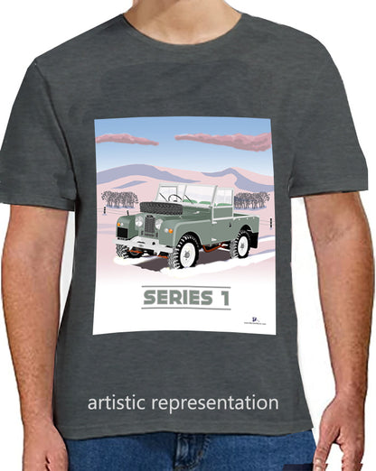 Land Rover Series 1 in Light Green (Snow)  Art T Shirt
