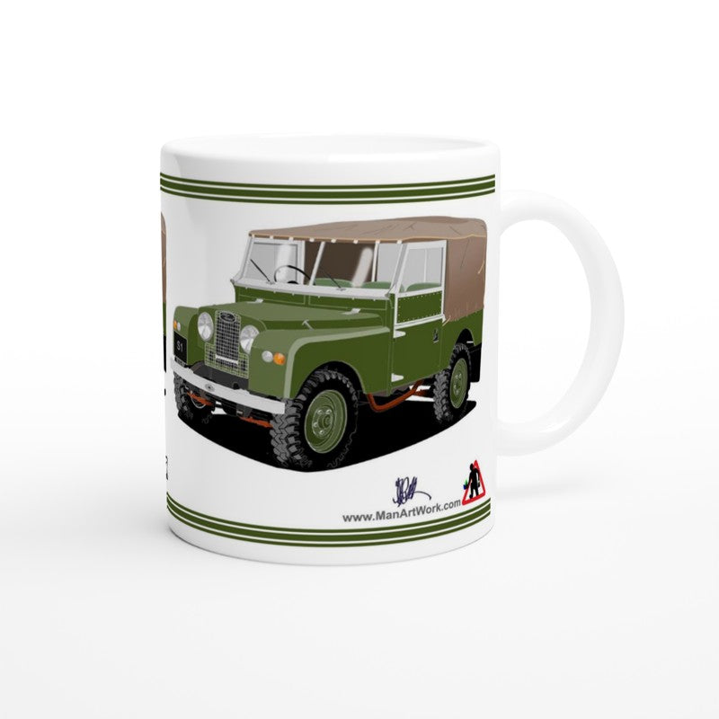 Lamd Rover Series 1 in Dark-Green Art Mug