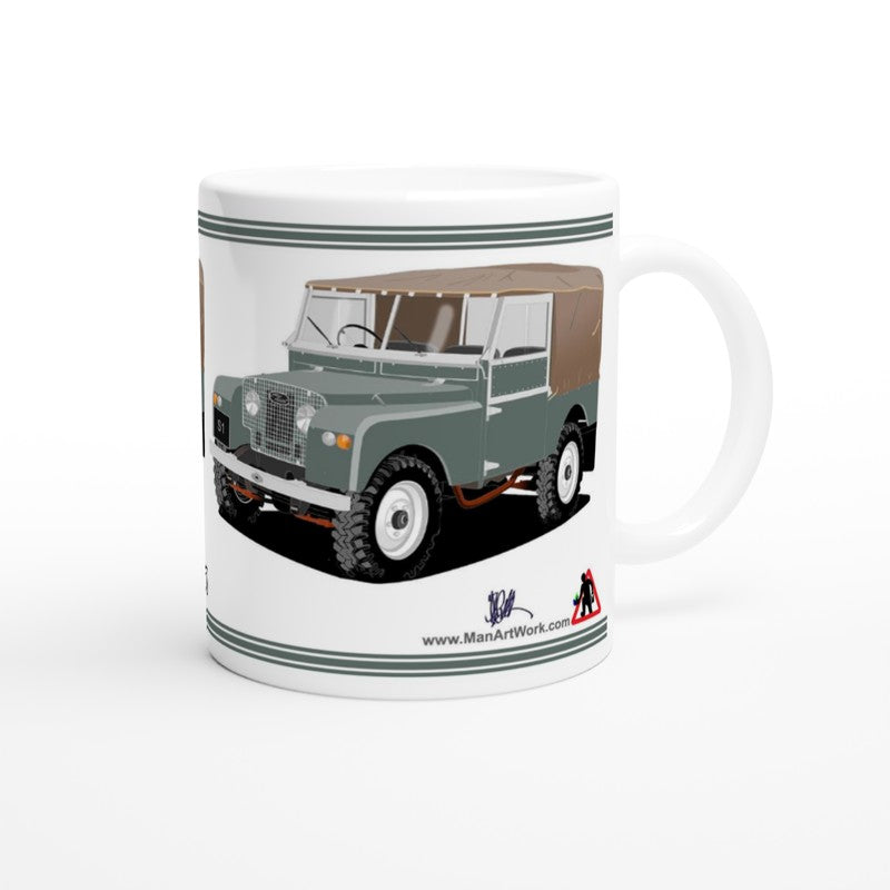 Lamd Rover Series 1 in Gray-Green Art Mug