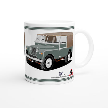 Lamd Rover Series 1 in Gray-Green Art Mug