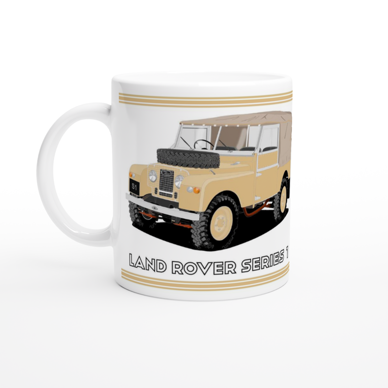 Lamd Rover Series 1 in Khaki Art Mug