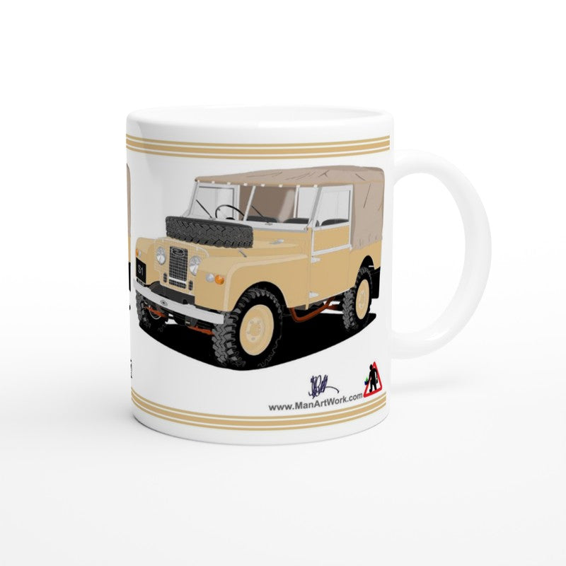 Lamd Rover Series 1 in Khaki Art Mug
