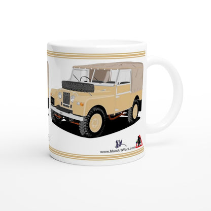 Lamd Rover Series 1 in Khaki Art Mug