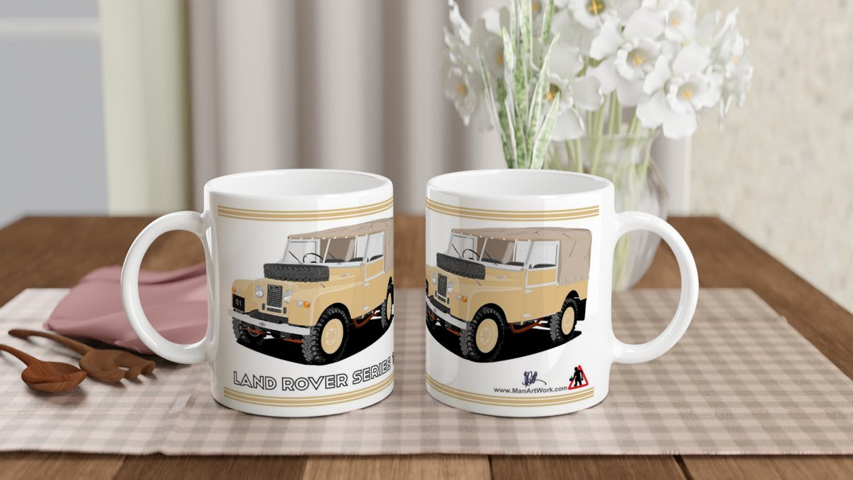 Lamd Rover Series 1 in Khaki Art Mug