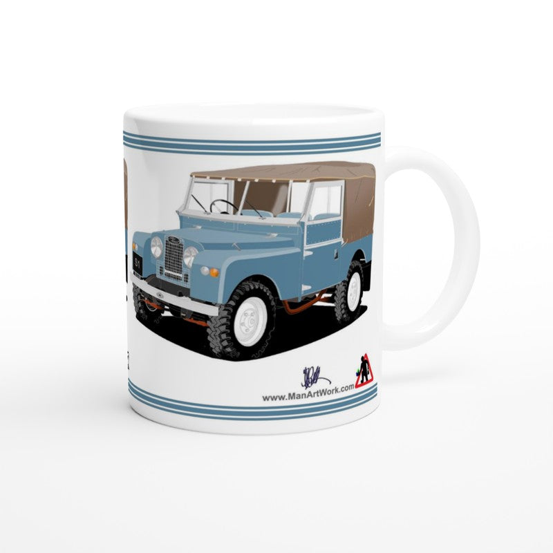 Land Rover Series 1 in Light Blue Art Mug