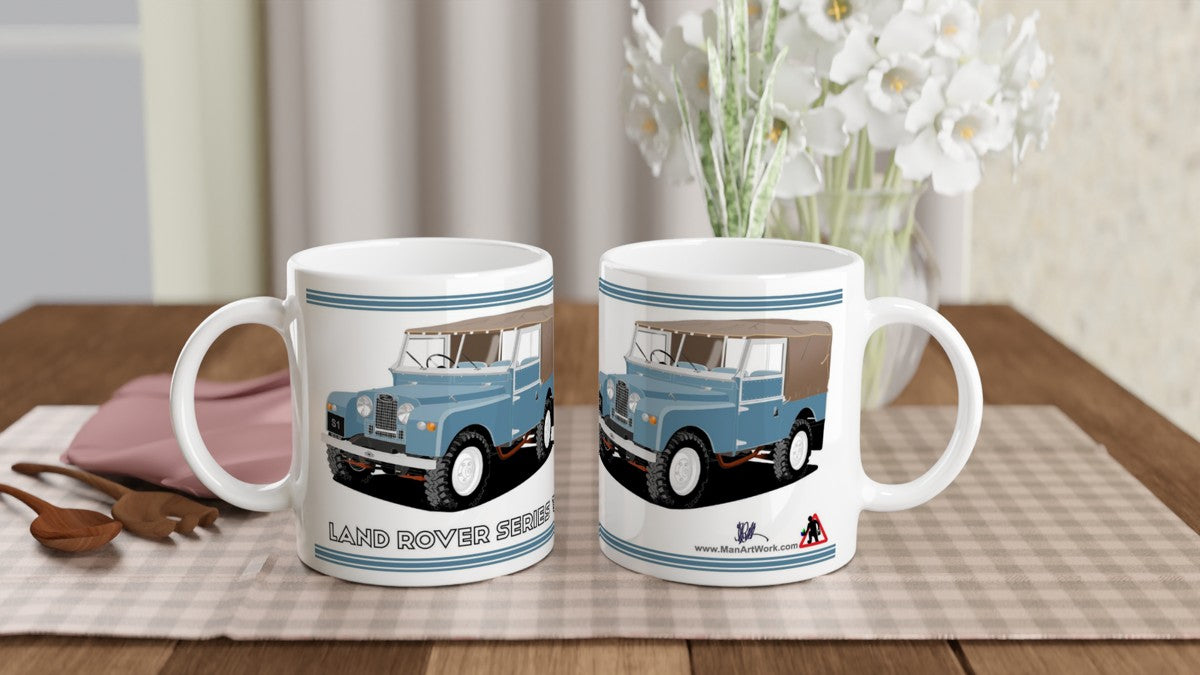 Land Rover Series 1 in Light Blue Art Mug