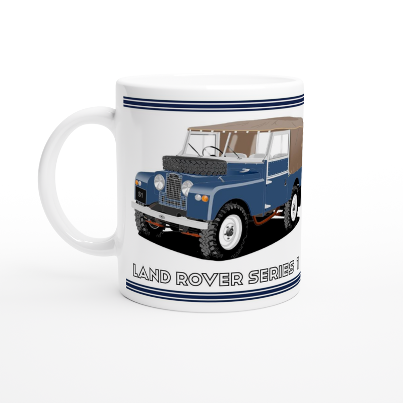 Land Rover Series 1 in Mid Blue Art Mug
