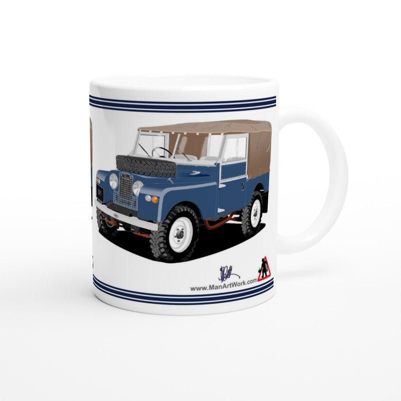 Land Rover Series 1 in Mid Blue Art Mug