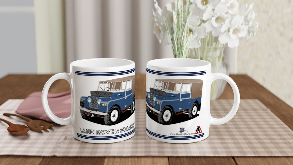 Land Rover Series 1 in Mid Blue Art Mug