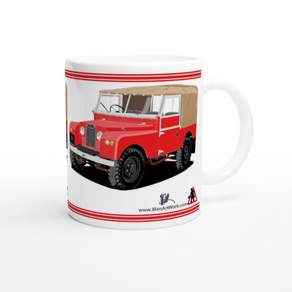 Lamd Rover Series 1 in Red Art Mug