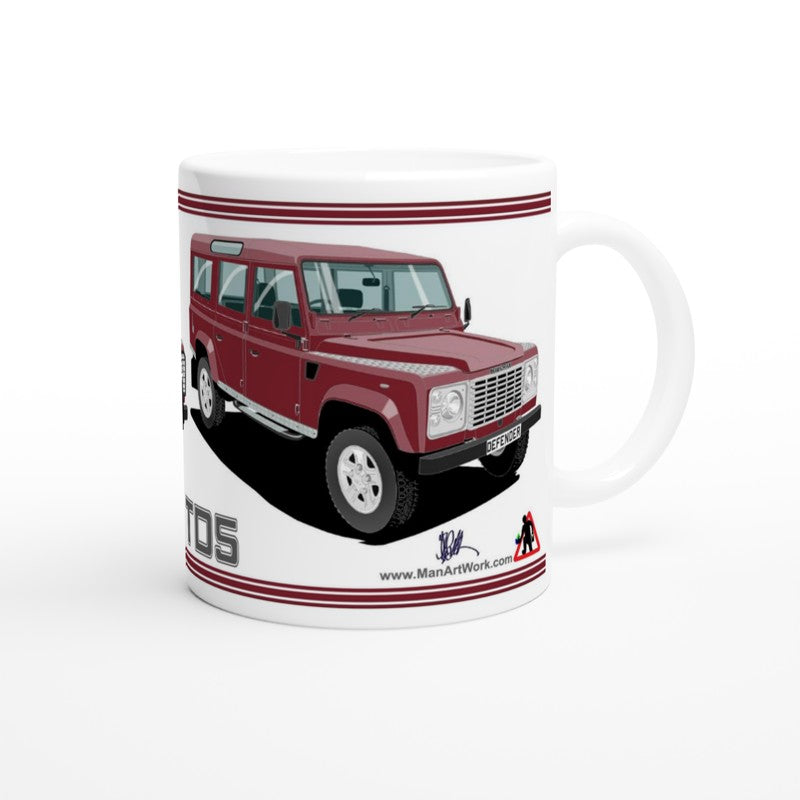 Land Rover Defender 110 TD5 12 seater in Metallic Red  Art Mug