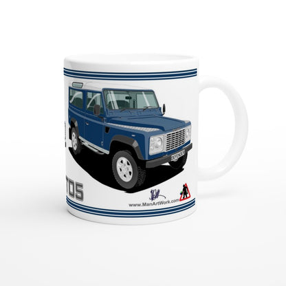 Land Rover Defender 90 TS5 7 seater in Blue  Art Mug