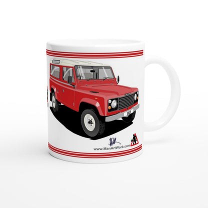 Land Rover 90 7 seater in Red  Art Mug