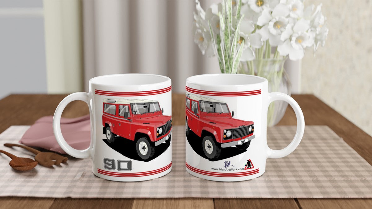 Land Rover 90 7 seater in Red  Art Mug