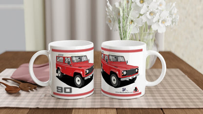 Land Rover 90 7 seater in Red  Art Mug