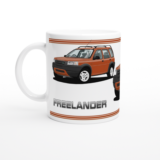 Land Rover Freelander Mk1 5 Door in Orange Art Mug