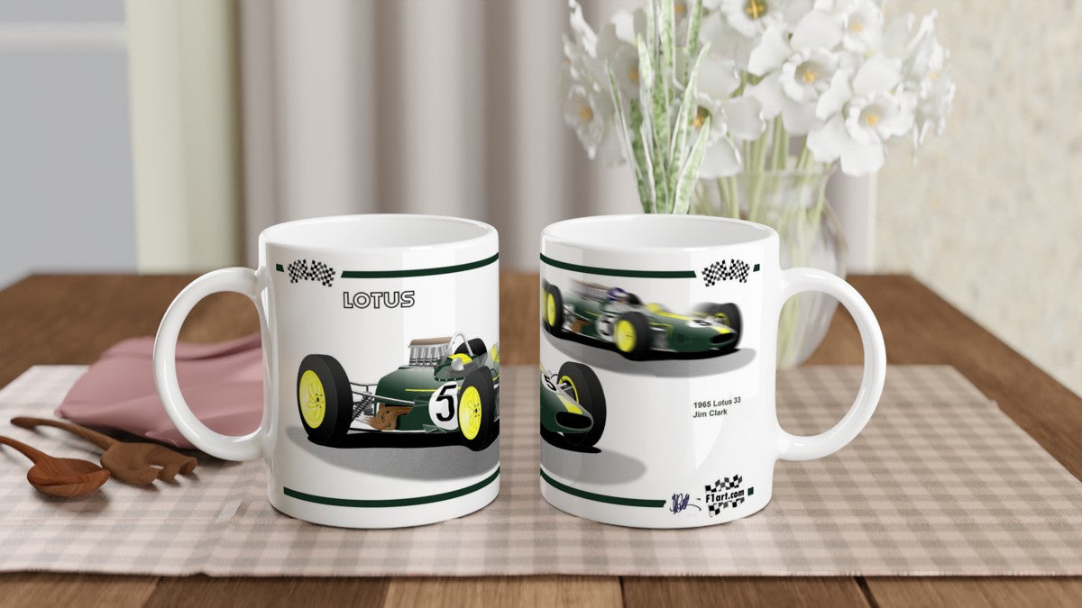 Lotus 33 1965 F1 Motor Racing Art Mug