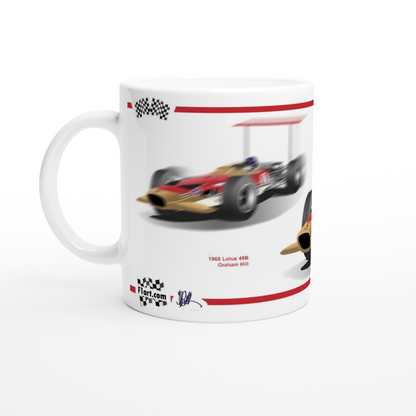 Lotus 49B 1968 F1 Motor Racing Art Mug