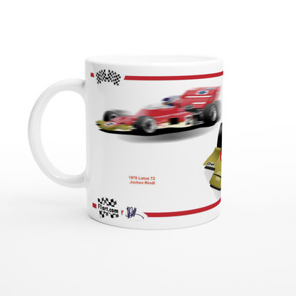 Lotus 72 1970 F1 Motor Racing Art Mug