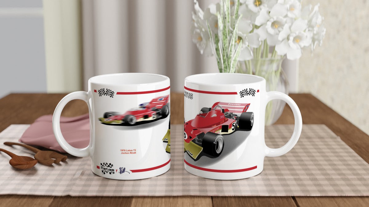 Lotus 72 1970 F1 Motor Racing Art Mug