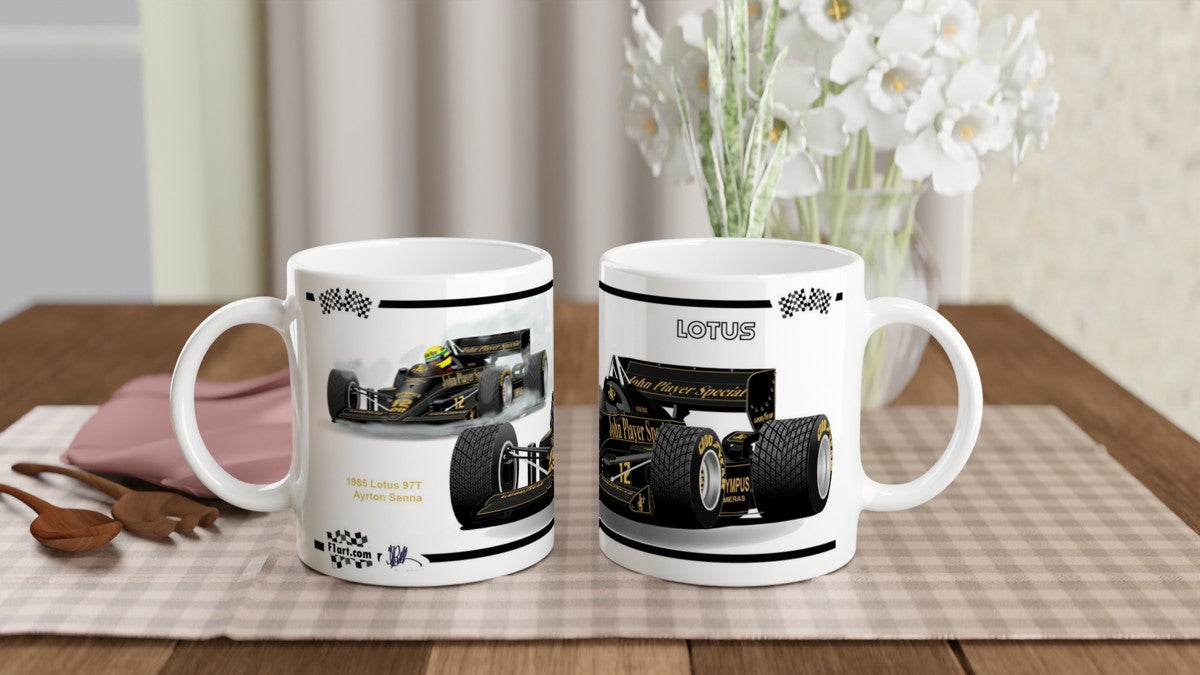 Lotus 97T F1 Motor Racing Art Mug