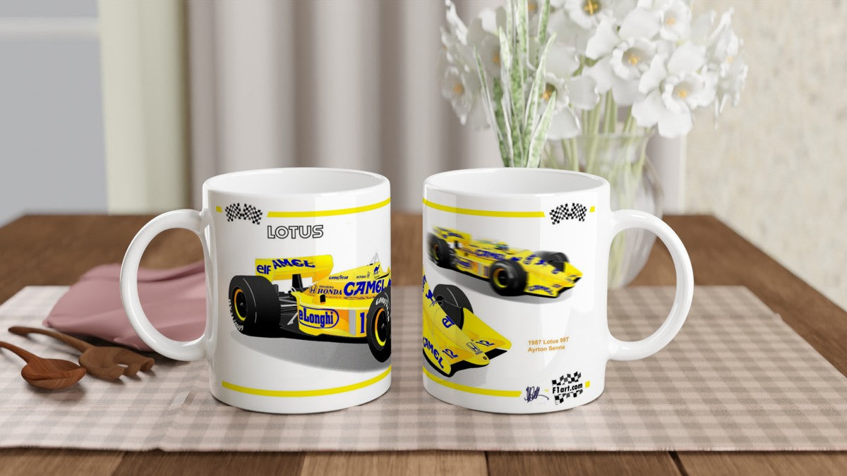 Lotus 99T F1 Motor Racing Art Mug