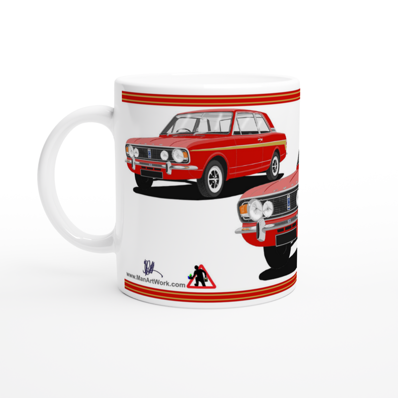 Lotus Cortina Mk2 Red Art Mug