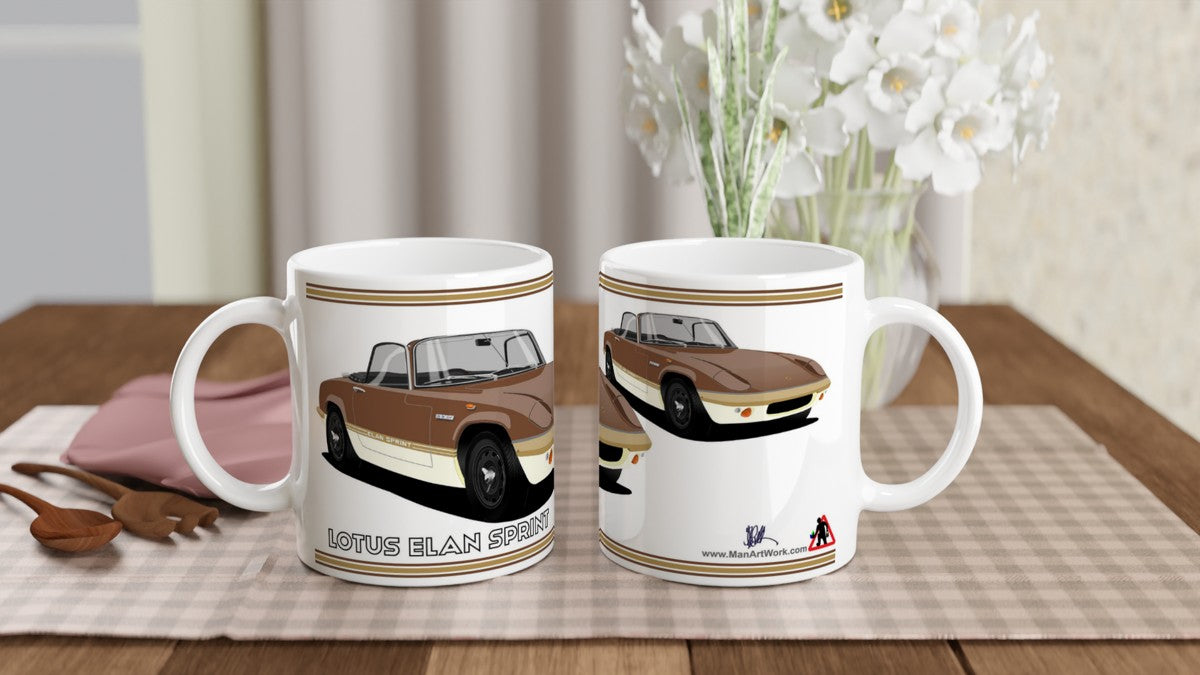 Lotus Elan Sprint Convertible in Brown Art Mug