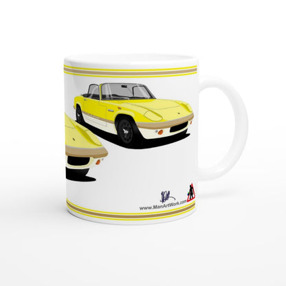 Lotus Elan Sprint Convertible in Yellow Art Mug