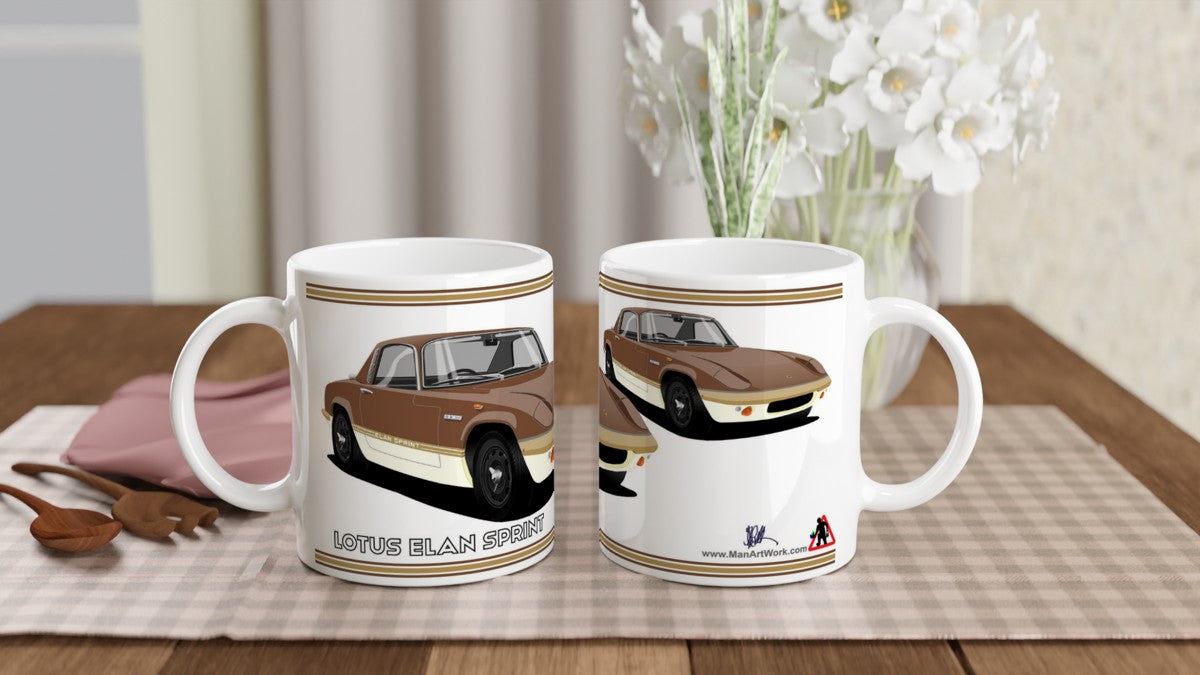 Lotus Elan Sprint Coupe in Brown Art Mug